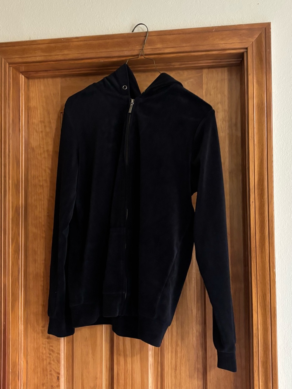 Gloria Vanderbilt vintage Black velvet Zip-Up Hoodie